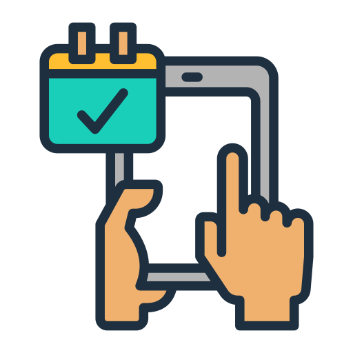 Easy online booking and ride reservation icon.